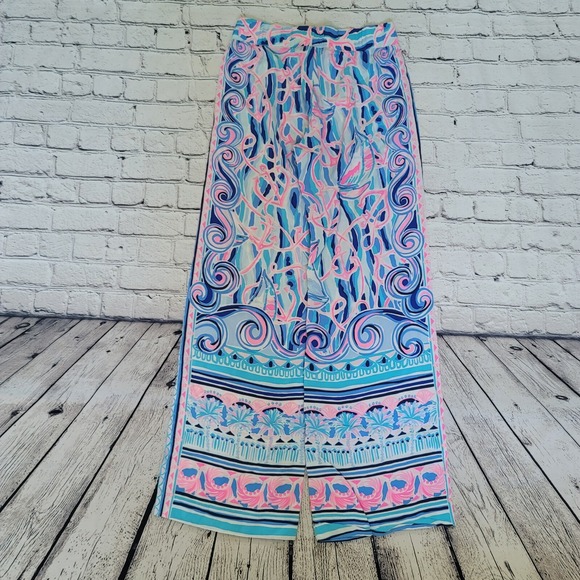 Lilly Pulitzer Bal Harbour Palazzo Pants Size XS Vacation Nautical Wear - Picture 3 of 8